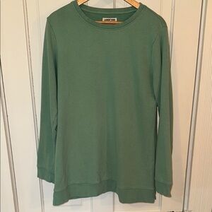Lands' End Green Relaxed Long Sleeve Sweatshirt